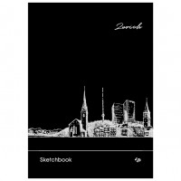 Блокнот A5/30 "4PROFI" /903221/ ЧОРНІ арк. "Black sketch book" Zurich, пруж, 160г