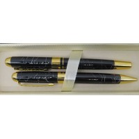 Набор подарочный 2 ручки. "Sonata" /BR-250/ шариковая + роллер Черный мрамор