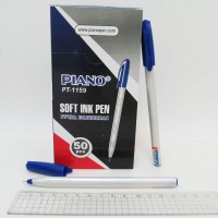 Ручка масляна "PIANO" PT-1159 "Correct" синя, ТРИКУТНА, білий корпус (50)