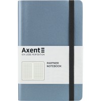 Книга записна "Axent" /8206-14-A/ Partner Soft, 125*195/96арк, кліт, срібн-синя (1/18)