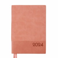 Щоденник А5 Дат.2024 "Leo Planner" /252430/ "Velvet", м'який, 368 стор., рожевий (1/10/20)
