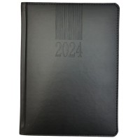 Щоденник "BuroMAX" /BM.2142-01/ ДАТ 2024 CODE, A5, чорний, шкірзам (1/20)