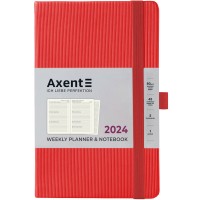 Щотижневик "Axent" 2024 Partner Lines /8515-24-54-A/ 125*195, яскраво-червоний (65646) (1/12/24)