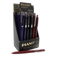 Ручка масляна автомат "PIANO" /PS-003/ "Featly" синя, mix (24/1152)