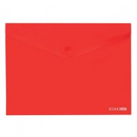 Папка-конверт на кнопці А4 "ECONOMIX" /E31301-03/ прозора, глянець, Червона (12/120)