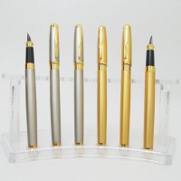 Ручка перо "Baixin" /FP801G/ золото+матові (12)