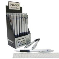 Ручка масляна автомат "PIANO" /РТ-186/ синя, грип (24/1152)