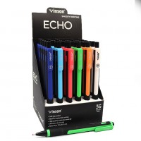 Ручка масляна автомат "Vinson" /F5/ "Echo" 0,7мм, синя, soft-touch, mix (36/1440)