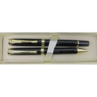 Набор подарочный 2 ручки. "Sonata" /BR-500-2/ шариковая + роллер Черный с золотом