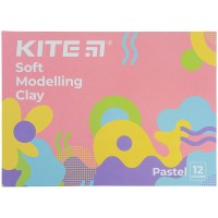 Пластилін восковий "Kite" /K22-1086-2P/ 12 кол., 240 гр "Kite Fantasy Pastel" (1/48)