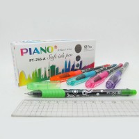 Ручка масляна "PIANO" PТ-256A синя, кол.корпус (12/144)