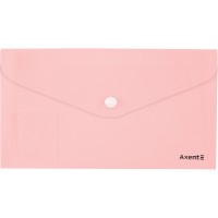 Папка-конверт на кнопці DL "Axent" /1414-10-A/ Pastelini, рожева (12/360)