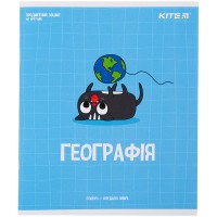 Зошит уч. "Kite" 48арк.# /K23-240-21/ ПРЕДМЕТКА "Cat, географія", софт тач гібр.лак (8/192)