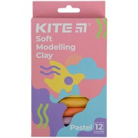 Пластилін восковий "Kite" /K22-086-2P/ 12кол., 200гр "Kite Fantasy Pastel" (1/72)