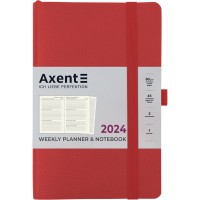 Щотижневик "Axent" 2024 Partner Soft Skin /8509-24-06-A/ 125*195, червоний (65706) (1/12/24)