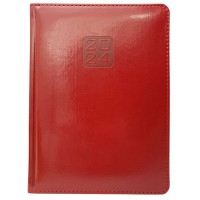 Щоденник "BuroMAX" /BM.2112-05/ ДАТ 2024 BRAVO, A5, червоний, шкірзам (1/20)