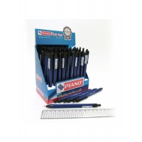 Ручка масляна автомат "PIANO" PT-203 "Smart soft" 0,7мм, синя (50)