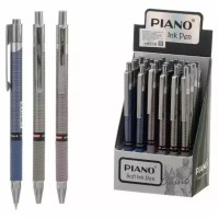 Ручка масляна автомат "PIANO" /011PT/ 0,7мм, синя (24/1152)