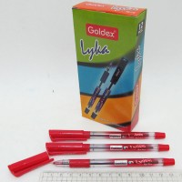 Ручка масляна "Goldex" "LYKA" 1262, 0,7мм, ЧЕРВОНА, з грипом (12/120)