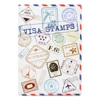 Обложка Passport "Полимер" / 307019 / "Visa Stamps" ПВХ из недр. (10)