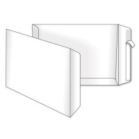Пакет-конверт паперовий В4 відривна стрічка /5040/ 250*353мм білий (уп.250шт)