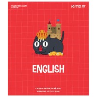 Зошит уч. "Kite" 48арк.# /K23-240-18/== ПРЕДМЕТКА "Cat, англ. мова", софт тач гібр.лак (8/192)