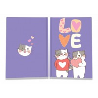 Блокнот A6/40 "4PROFI" /904242/ ## "Sweet love note" cats, склейка, глян/лам, 70г