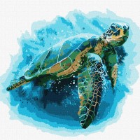 Картина за номерами "Ідейка" /KHO4271/ "Блакитна черепаха" 50*50см