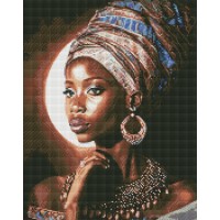 Алмазна мозаїка "Ідейка" /AMO7661/ "Африканська красуня" з АВ стразами 40*50см