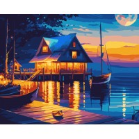 Картина за номерами "SANTI" /954515/ "Уїк-енд на озері" 40*50 см