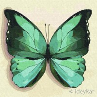 Картина за номерами "Ідейка" /KHO4208/ "Зелений метелик" 25*25см