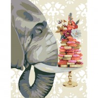 Картина за номерами „Слон з печивом“, 35*45см /N00013213/ RS