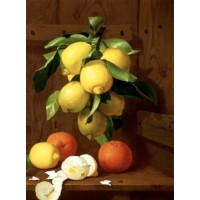 Алмазна мозаїка "Go to art" /189710/ "Натюрморт з лимонами та апельсинами" 30*40см на підрамнику