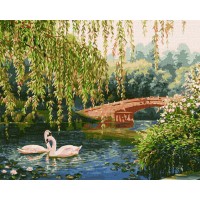 Картина за номерами "Ідейка" /KHO4359/ "Лебеді на озері" 40*50см