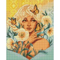 Алмазна мозаїка "Ідейка" /AMO7597/ "Дівчина з метеликами" 40*50см