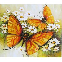 Алмазна мозаїка "Go to art" /189654/ "Метелики з ромашками" 30*40см на підрамнику