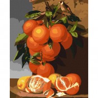 Алмазна мозаїка "Go to art" /189711/ "Натюрморт з апельсинами в пейзажі" 30*40 см на підрамнику