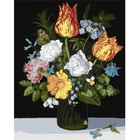Картина за номерами "Ідейка" /KHO3223/ "Натюрморт з квітами в склянці" 40*50см