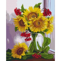 Картина по номерам "Brushme" /BS53485 / "Калиновые подсолнухи" 40*50см