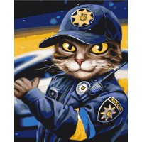 Картина за номерами "Brushme" /BS53237/ "Котик поліцейський" 40*50см