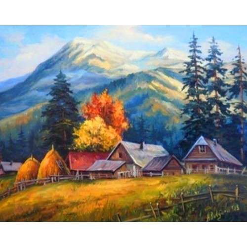Алмазна мозаїка "Go to art" /178949/ "На полонині" 30*40см на підрамнику - Kanc Kyiv для вас