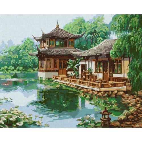 Картина за номерами "Ідейка" /KHO2881/ "Китайський будиночок" 40*50см - Kanc Kyiv для вас