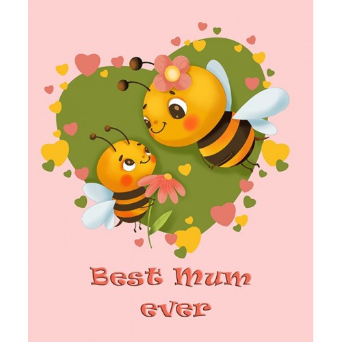 Алмазная мозаика "Go to art" /177220/ "Best mum ever. Пчелки" 21*25см на картоне 5D - Kanc Kyiv для вас