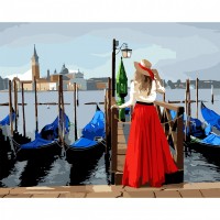 Картина за номерами "SANTI" /954738/ "Дівчина у Венеції" 40*50 см