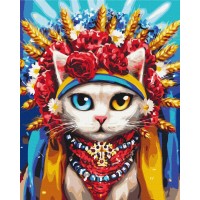 Картина за номерами "Brushme" /BS53126/ "Киця україночка " 40*50см