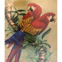 Алмазна мозаїка "Go to art" /188155/ "Папуги" 21*25 см на картоні 5D