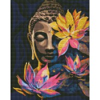 Алмазна мозаїка "Ідейка" /AMO7799/ "Будда з лотосами" 40*50см