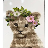 Алмазна мозаїка "Go to art" /178417/ "Левеня" 21*25см на картоні 5D