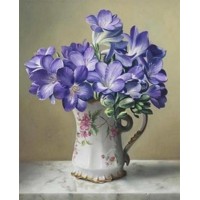 Алмазна мозаїка "Go to art" /189494/ "Блакитні квіти" 30*40см на підрамнику