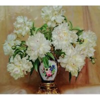 Алмазна мозаїка "JO" /GB70727/ "Білі квіти у файній вазі" рулон, 30*40см